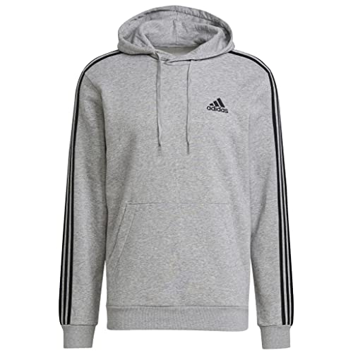 adidas 3 Stripes Hoody Kapuzenpullover (XL, mig Grey Heather) von adidas