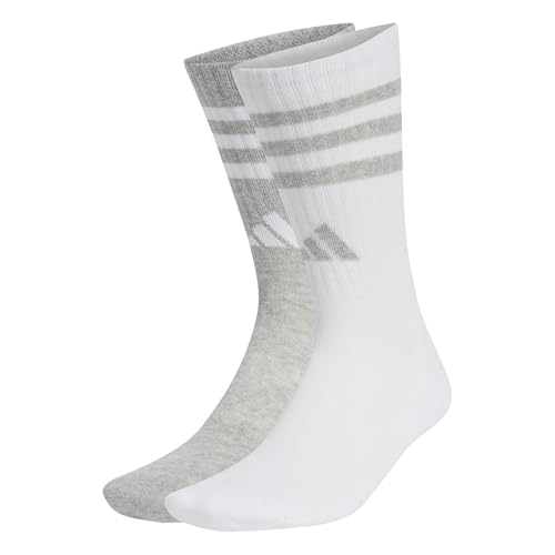 adidas 3 Stripes LRX Socks Socken 2er Pack (DE/NL/SE/PL, Numerisch, 40, 42, Regular, Regular, white grey) von adidas