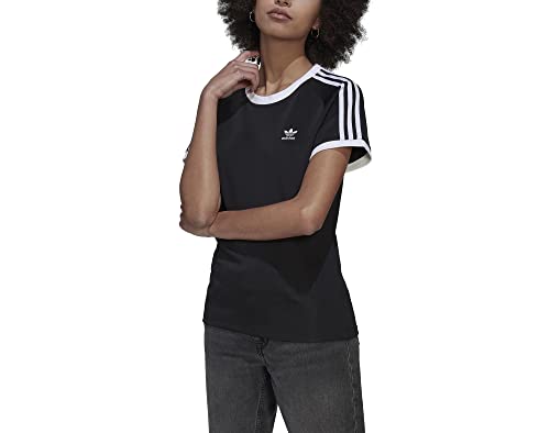 adidas 3 Stripes Slim Women Shirt (34, Black) von adidas