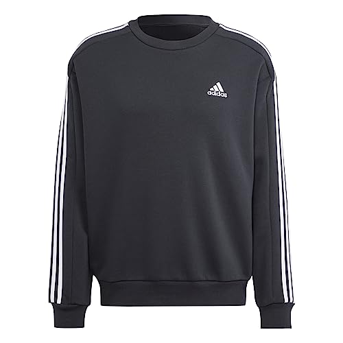 adidas 3 Stripes Sweatshirt Sweater Pullover (as3, Alpha, m, Regular, Regular, Black/White) von adidas