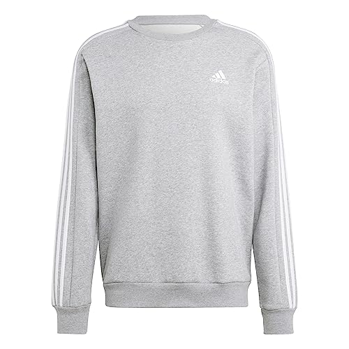adidas 3 Stripes Sweatshirt Sweater Pullover (as3, Alpha, m, Regular, Regular, Grey) von adidas