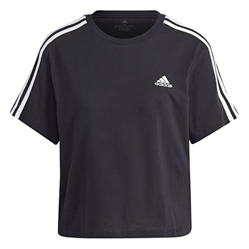 adidas 3 Stripes Women Crop Top (M, Black/White) von adidas