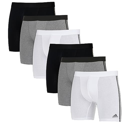 adidas 3er Pack Herren Unterhose Boxer Brief Active Flex Cotton 3-Stripes 3er Pack, Farbe:Mehrfarbig, Größe:S, Artikel:-908 Assorted 2 von adidas