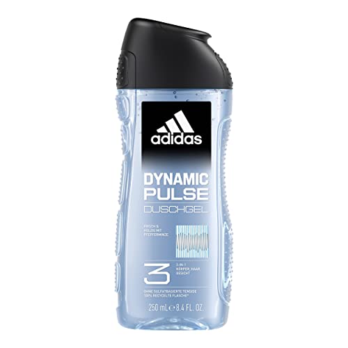 adidas 3in1 Dynamic Pulse Duschgel für ihn, mit holzig-frischem Duft, 250 ml von adidas