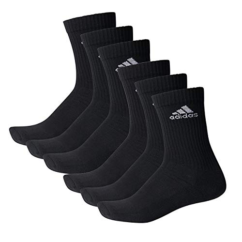 adidas 6 Paar Performance CUSHIONED CREW 3p Tennissocken Sportspocken Unisex, Farbe:Black, Socken & Strümpfe:40-42 von adidas