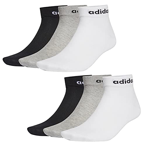 adidas NC Ankle Sneaker/Quarter Socken Unisex Kurzsocke Knöchellang 6 Paar, Farbe:schwarz - weiß - grau, Socken & Strümpfe:40-42 von adidas
