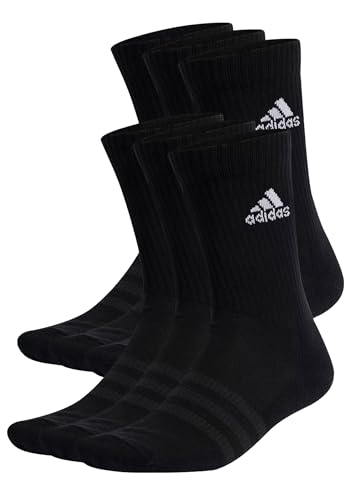 adidas 6 Paar SPW CREW 6p Tennissocken Sportspocken Unisex, Farbe:Black, Socken & Strümpfe:43-45 von adidas