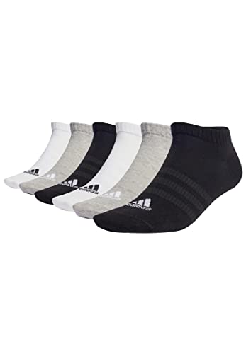 adidas 6 Paar Sportswear Low Cut Sneaker Socken Unisex Kurzsocke, Farbe:White/Grey Heather/Black, Socken & Strümpfe:37-39 von adidas