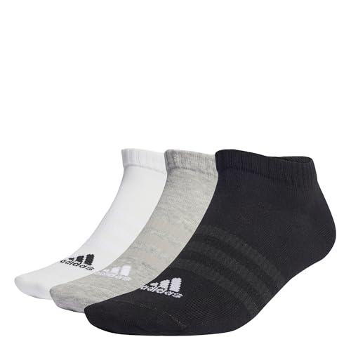 adidas 6 Paar Sportswear Low Cut Sneaker Socken Unisex Kurzsocke, Farbe:White/Grey Heather/Black, Socken & Strümpfe:43-45 von adidas