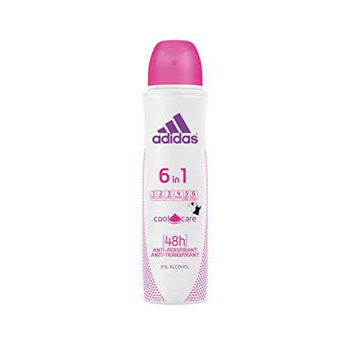 adidas 6-in-1 Deospray für Damen – Erfrischendes Antitranspirant gegen Schweißgeruch, Achselnässe, weiße Flecken, gelbe Verfärbungen & Bakterien – pH-hautfreundlich – 6er Pack (6 x 150ml)