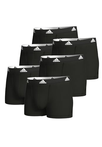 adidas 6er Pack Basic Trunk Men Herren Unterhose Shorts Unterwäsche 6er Pack, Farbe:Black, Bekleidungsgröße:M von adidas