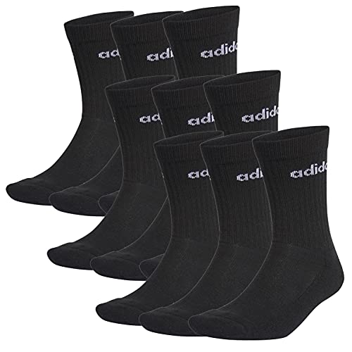 adidas 9 Paar HC CREW 3p Tennissocken Sportspocken Unisex, Farbe:Schwarz, Socken & Strümpfe:40-42 von adidas