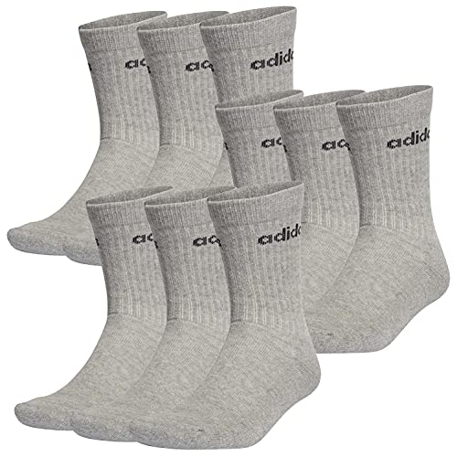 adidas 9 Paar HC CREW 3p Tennissocken Sportspocken Unisex, Farbe:Mid Grey/Black, Socken & Strümpfe:37-39 von adidas