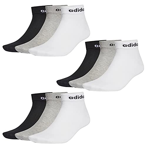 adidas NC Ankle Sneaker/Quarter Socken Unisex Kurzsocke Knöchellang 9 Paar, Farbe:schwarz - weiß - grau, Socken & Strümpfe:46-48 von adidas