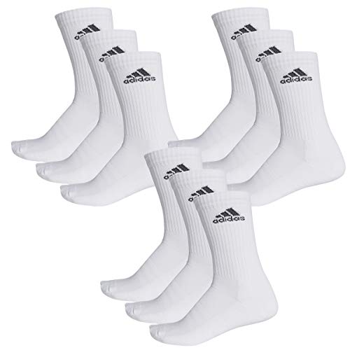 adidas 9 Paar Performance CUSHIONED CREW 3p Tennissocken Sportspocken Unisex, Farbe:White, Socken & Strümpfe:37-39 von adidas