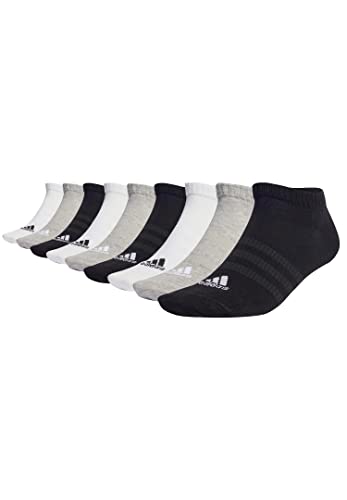 adidas 9 Paar Sportswear Low Cut Sneaker Socken Unisex Kurzsocke, Farbe:White/Grey Heather/Black, Socken & Strümpfe:43-45 von adidas