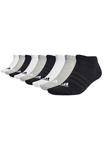 adidas 9 Paar Sportswear Low Cut Sneaker Socken Unisex Kurzsocke, Farbe:White/Grey Heather/Black, Socken & Strümpfe:46-48 von adidas