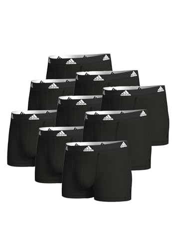 adidas 9er Pack Basic Trunk Men Herren Unterhose Shorts Unterwäsche 9er Pack, Farbe:Black, Bekleidungsgröße:S von adidas