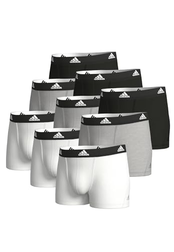 adidas 9er Pack Basic Trunk Men Herren Unterhose Shorts Unterwäsche 9er Pack, Farbe:Black/White/Grey, Bekleidungsgröße:L von adidas