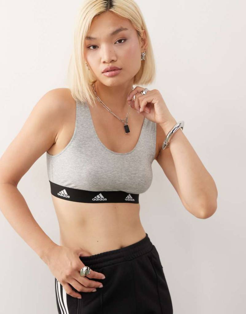 adidas - Active Comfort Cotton - Cropped-Top in Hellgrau von adidas