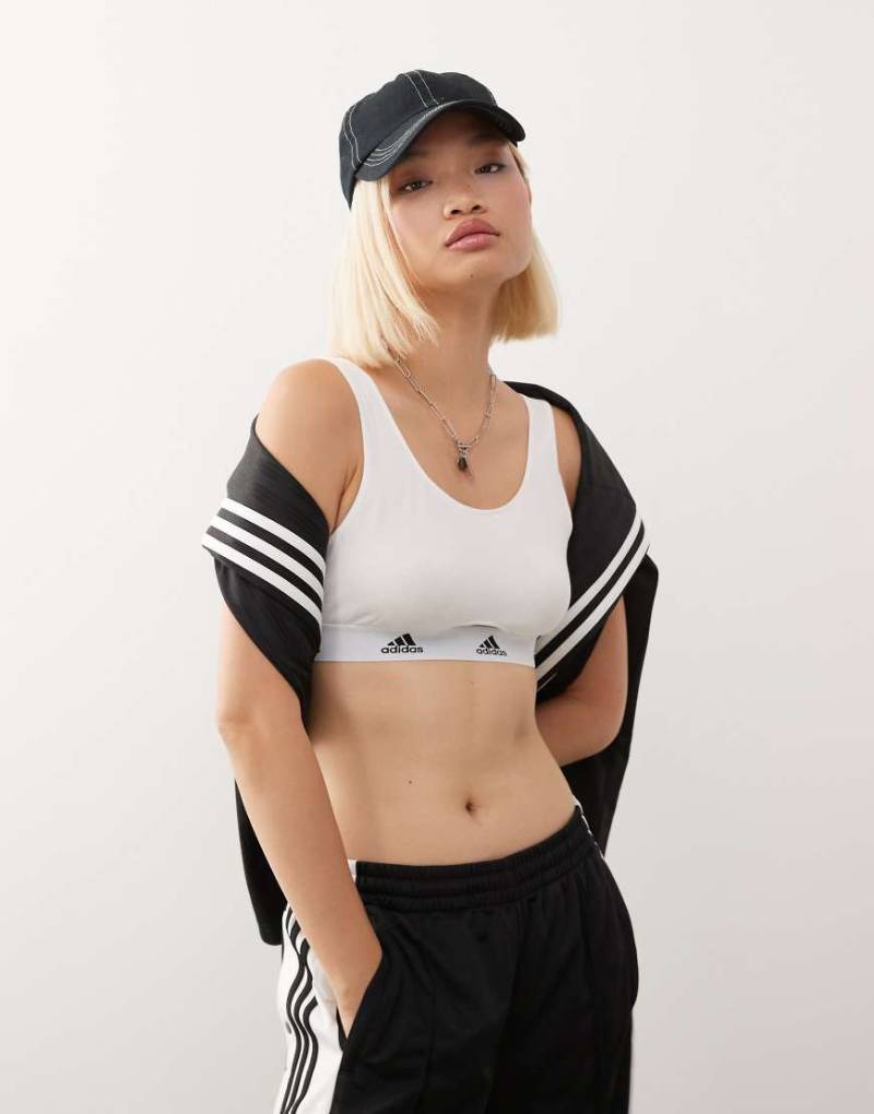 adidas - Active Comfort Cotton - Cropped-Top in Weiß von adidas