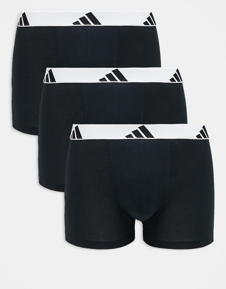 adidas - Active Flex Cotton - 3er-Pack Unterhose aus Baumwolle in Schwarz mit Kontrastbund adidas - Active Flex Cotton - 3er-Pack Unterhose aus Baumwolle in Schwarz mit Kontrastbund von adidas