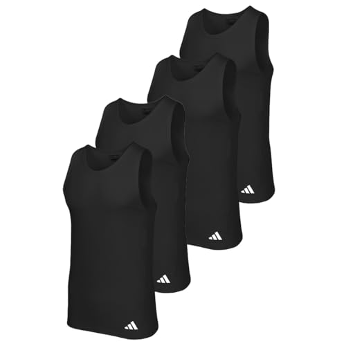adidas - Active Flex Cotton Ergonomic - Unterhemd/Tanktop - 4er Pack (M Schwarz) von adidas