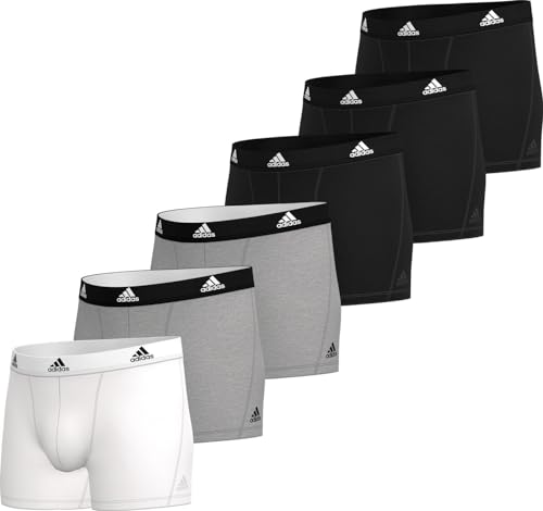 adidas Active Flex Cotton Trunk 6PK Herren Unterwäsche Boxershorts, Größe:M, Farben:918 - Black/Grey/White von adidas