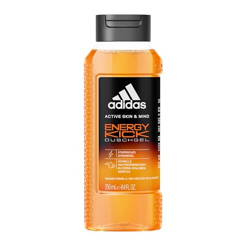 adidas Active Skin & Mind Energy Kick Duschgel, belebend-frisches Duschgel für Herren, 250ml von adidas