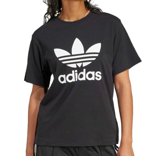 adidas Adicolor Trefoil Boxy Damen T-Shirt, schwarzes, M von adidas