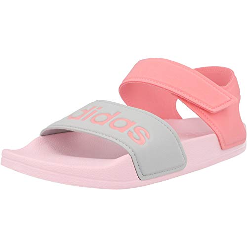 Adidas Adilette Sandal K Slides, Clear Pink/Super Pop/Silver Met, 39 1/3 EU von adidas