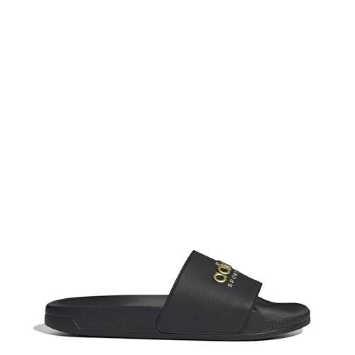 adidas Adilette Shower Slides Unisex Schiebe-Sandalen, Coreblack Coreblack Mattegold, 43 EU von adidas