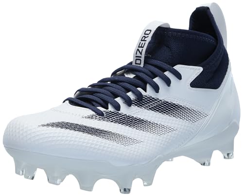 adidas Adizero Impact American Football Sneaker, Unisex, Erwachsene, Weiß/Team Marineblau/Weiß, 11 US Women/10 US Men von adidas
