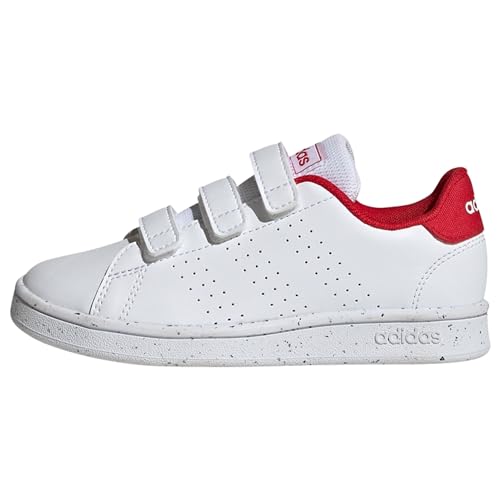 adidas Advantage Lifestyle Court Hook-and-Loop Shoes-Low (Non Football), FTWR White/FTWR White/Better Scarlet, 32 EU von adidas