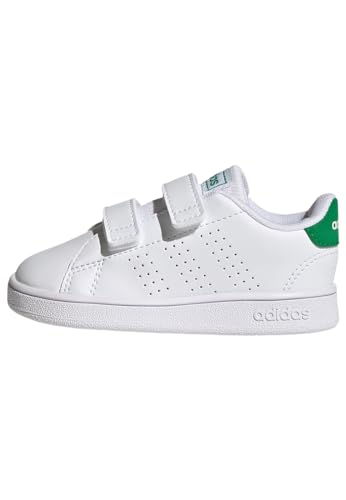 adidas Advantage Lifestyle Court Two Hook-and-Loop Shoes Tennisschuhe, Cloud White/Green/Core Black, 26.5 EU von adidas