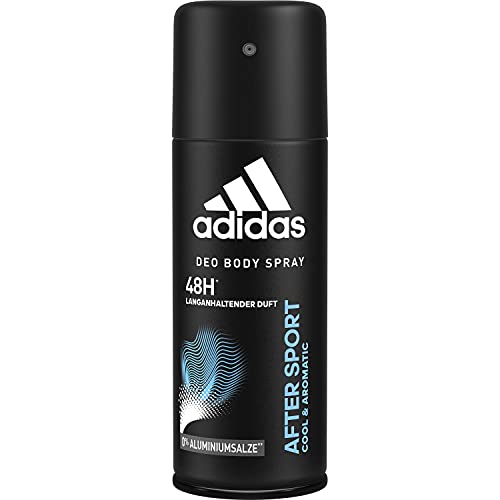 adidas After Sport 48h Deo Body Spray für Männer, bis zu 48h andauernder Frischeduft und zuverlässiger Schutz vor Geruchsentwicklung, ohne Aluminiumsalze, 150 ml von adidas