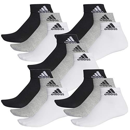 adidas Ankle/Quarter Socken Unisex Kurzsocke Knöchelsocke 15 Paar, Farbe:803 - grey/white/black, Socken & Strümpfe:43-45 von adidas