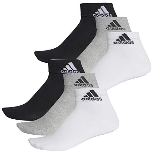 adidas Ankle/Quarter Socken Unisex Kurzsocke Knöchelsocke 6 Paar, Farbe:803 - grey/white/black, Socken & Strümpfe:37-39 von adidas