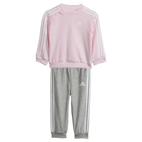 adidas Baby Infants Essentials 3-Stripes Set Jugend Jogger, Clear pink/White, 12-18 Months von adidas