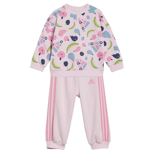 adidas Baby Infants Essentials Allover Printed Set Jugend Jogger, Clear pink/Bliss pink, 18-24 Months von adidas