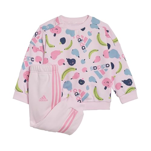 adidas Baby Infants Essentials Allover Printed Set Jugend Jogger, Clear pink/Bliss pink, 9-12 Months von adidas