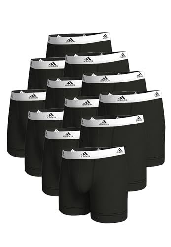 adidas Basic Boxer Brief Men Herren Unterhose Shorts Unterwäsche 12er Pack, Farbe:Black2, Bekleidungsgröße:L von adidas