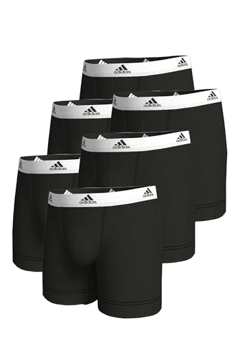 adidas Basic Boxer Brief Men Herren Unterhose Shorts Unterwäsche 6er Pack, Farbe:Black2, Bekleidungsgröße:L von adidas