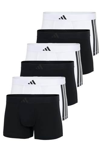 adidas Basic Boxer Trunk Men Herren Unterhose Shorts Unterwäsche 6er Pack, Farbe:White/Black, Bekleidungsgröße:XXL von adidas