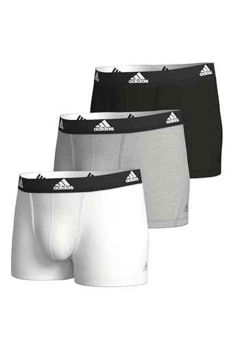 adidas Basic Trunk Men Herren Unterhose Shorts Unterwäsche 3er Pack, Farbe:Black/White/Grey, Bekleidungsgröße:M von adidas