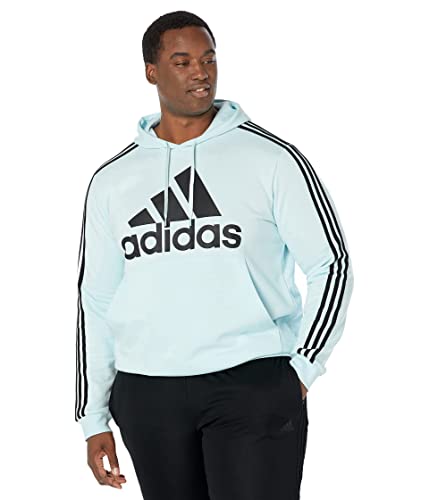 adidas Big & Tall Essentials Fleece 3-Stripes Hoodie Almost Blue/Black 3XL von adidas