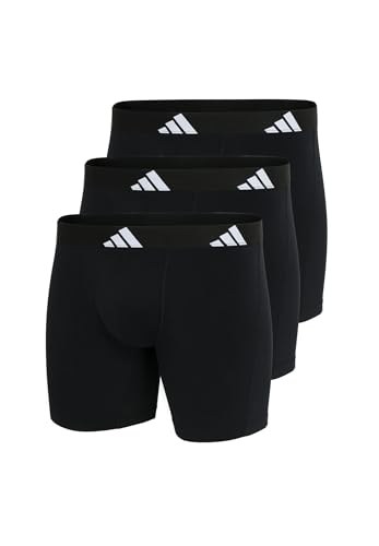 Boxer Brief (3PK) - Active Flex Cotton - Bequeme Unterwäsche, 000 Black, L von adidas