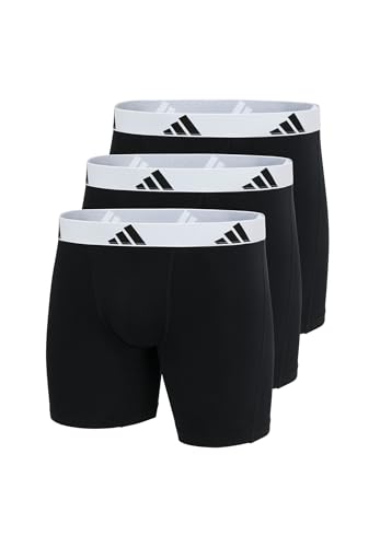 Boxer Brief (3PK) - Active Flex Cotton - Bequeme Unterwäsche, 006 Black, M von adidas