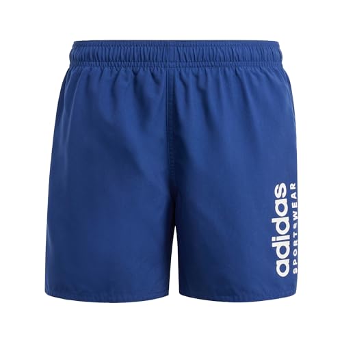 adidas Boy's Sportswear Essentials Logo CLX Swim Shorts Kids Badeanzug, Dark Blue/White, 13-14 Years von adidas