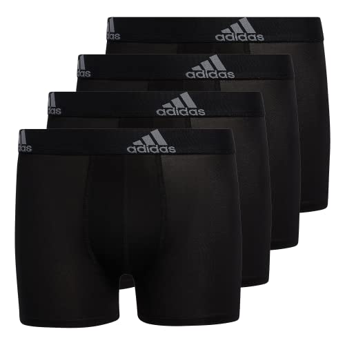 adidas Boys' Kids Performance Boxer Briefs Underwear (4-Pack), Black/Grey, Large von adidas